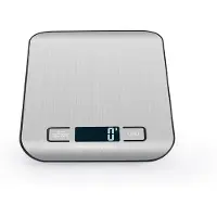 INF Uppladdningsbar digital köksvåg med batterier inkluderade - Silver rostfritt stål 5 kg/1 g