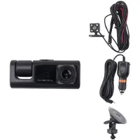 Zandona 3-Kanals DVR-Kamera för Bil, 1080P Dash-Kamera 3-VäGs Bilkamera med IR-Nattseende, Loopinspelning, Parkeringsmonitor