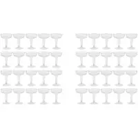 Semoic Nya plast champagne flöjter engångs - 60 st klar plast champagne glas för fester klar plast kopp
