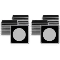 Semoic 40 St Silver Dollar Mynthållare, 2 x 2 Halv Dollar Mynthållare Myntkapsel Mynt Snap Plast Mynthållare, 37,5 mm