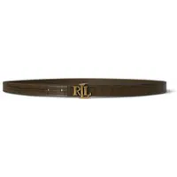 Ralph Lauren för kvinnor. 412P15764003 Brunt läderbälte med LRL-spänne (S), Casual, Hud