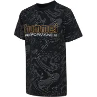 Hummel T-shirt - Svart m. Tryck - - 9-10 år (134-140) - T-shirt