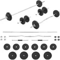 vidaXL Skivstång och hantlar set 30 kg