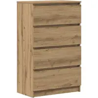 vidaXL Byrå Artisan Ek 60X35X98,5 Cm Limträ