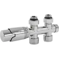 ECD-Germany Radiatortermostat Anslutningsarmatur passageorgan terminala Chrome