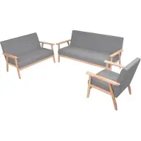 vidaXL Soffgrupp 2 delar tyg ljusgrå