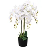 vidaXL Konstgjord Orkide med Kruka, 75 cm, Vit