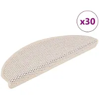 vidaXL Trappmattor självhäftande sisal-look 30 st 65x21x4 cm berber