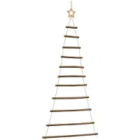 Hängande julgran med toppstjärna 74x150 cm naturlig gren