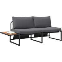 vidaXL Trädgårdssoffa Antracit 200,5 x 70 x 85,5 cm Stål 42007549