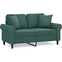 vidaXL 2-sitssoffa med prydnadskuddar mörkgrön 120 cm sammet