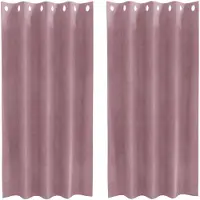 vidaXL Gardiner Mörk rosa Polyester 140 x 175 cm Dekorativa inläggningar