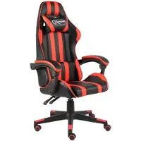 vidaXL Spelsoffa - - Svart och röd - Konstläder - Höjdjusterbar - Optimal komfort
