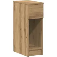vidaXL Sängbord med låda ek 20x36x60 cm