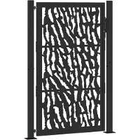 vidaXL Trädgårdsport svart 105x155 cm stålkonstruktion