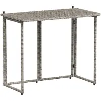 vidaXL Hopfällbart trädgårdsbord grå 90x51x75 cm konstrotting