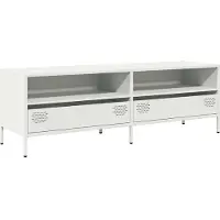 vidaXL Tv-bänk vit 135x39x43,5 cm kallvalsat stål