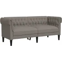vidaXL Chesterfieldsoffa 2-sits taupe tyg
