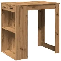 vidaXL Barbord artisian-ek 102x70x103,5 cm konstruerat trä