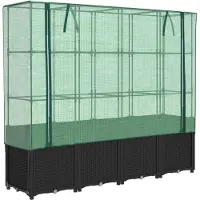 vidaXL Upphöjd planteringslåda med rotinutseende 160x40x153 cm, upphöjd trädgårdsplanteringslåda, upphöjd blomlåda, 4015817