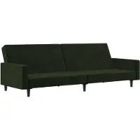 vidaXL Bäddsoffa 2-sits mörkgrön sammet