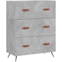vidaXL Byrå betonggrå 69,5x34x90 cm konstruerat trä