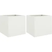 vidaXL Odlingslådor 2 st vit 42x40x39 cm stål