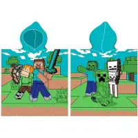 MCU Minecraft badponcho med huva 100 % bomull
