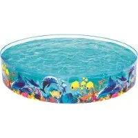 Bestway 55031, Uppblåsbar pool, 1612 l, Rund, 3 År, PVC, Vinyl, Multifärg