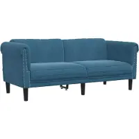 vidaXL Soffa 2-sits blå sammet