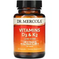 Dr. Mercola , Vitaminer D3 & K2 Low Dose, 30 Kapslar