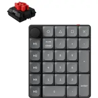 Keychron K0 Max - Tangentsats - QMK, anpassad - bakgrundsbelyst - trådlös - 2.4 GHz, Bluetooth 5.3, USB - tangentbrytare: Milk POM Red (Hot-swappable)
