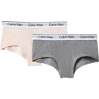 Calvin Klein 2 Pack Girls Hipster Panties Icon Cotton Stretch