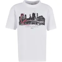 Karl kani T-shirt 'Skyline' karminröd / svart / vit