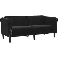 vidaXL Soffa 2-sits svart sammet