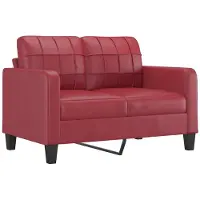 vidaXL 2-sitssoffa vinröd 120 cm fuskläder