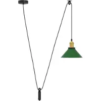 vidaXL Taklampa höjdjusterbar E27 glans grön Ø 22 cm metall