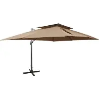 vidaXL Frihängande trädgårdsparasoll med ventilation taupe 400x300 cm