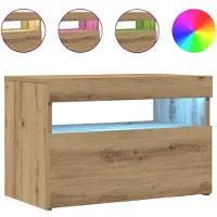 vidaXL TV-bänk med LED-lampor artisan ek 60x35x40 cm konstruerat trä