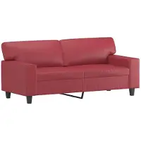vidaXL 2-sitssoffa vinröd 140 cm fuskläder