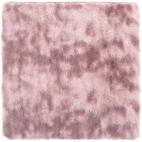 vidaXL Ryamatta med lång lugg NAVARRA dammig rosa 120x120 cm polyester