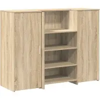 vidaXL Receptionsdisk sonoma-ek 135x50x103,5 cm konstruerat trä