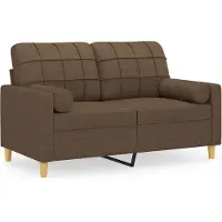 vidaXL 2-sits soffa med prydnadskuddar brun 120 cm tyg