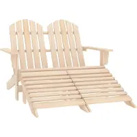 vidaXL Adirondackstol med fotpall 2-sits granträ