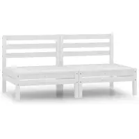 vidaXL Mittensektion till pallsoffa 2 st vit massiv furu