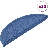 vidaXL Trappmattor 20 st blå 56x17x3 cm