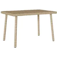 vidaXL Soffbord för trädgården rektangulärt beige 60x40x37 cm