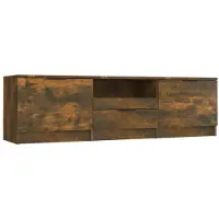 vidaXL Tv-bänk rökfärgad ek 140x35x40 cm konstruerat trä