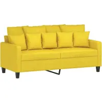 vidaXL 2-sitssoffa ljusggul 140 cm tyg