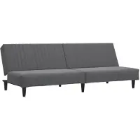 vidaXL Bäddsoffa 2-sits mörkgrå sammet